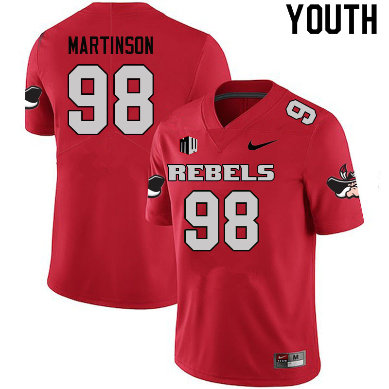 Youth #98 Tatuo Martinson UNLV Rebels College Football Jerseys Sale-Scarlet - Click Image to Close